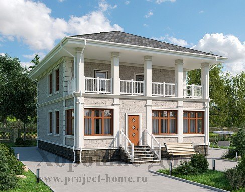 Проект дома из газобетона 245 кв.м. 10.3x13.4