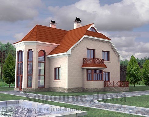 Строительство дома из газобетона 250 кв.м - 13.5x14.2