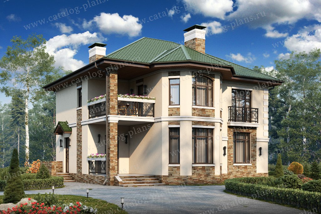 Дом из поризованных керамических блоков, 155 м²