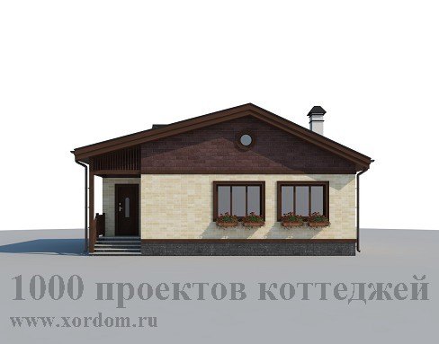 Одноэтажный дом из кирпича с двумя спальнями в стиле кантри
