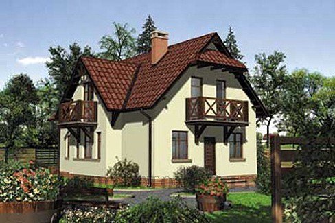 Двухэтажный кирпичный дом в скандинавском стиле на 135 кв. м