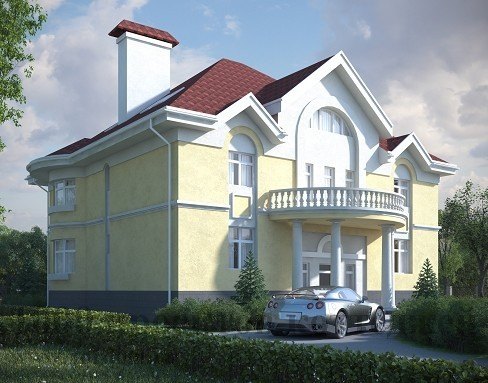 Трёхэтажный кирпичный особняк до 400 кв.м в петербургском стиле