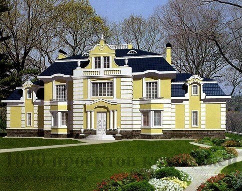 Двухэтажный дом из кирпича на 400 кв.м в стиле петербургских дворцов