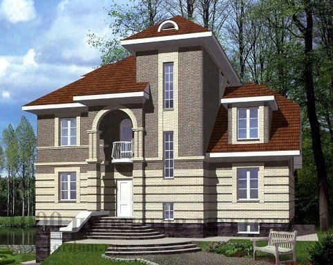 Четырёхэтажный дом из кирпича более 400 кв.м с бельведерами
