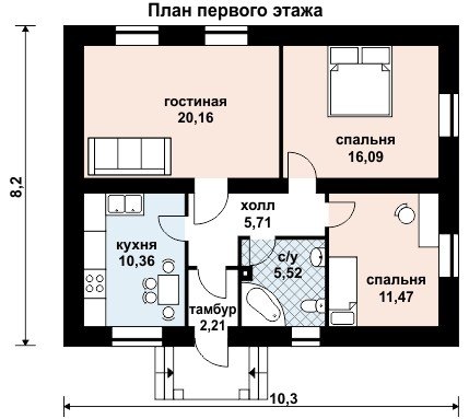 Проект Дома 10 8 Одноэтажный Фото