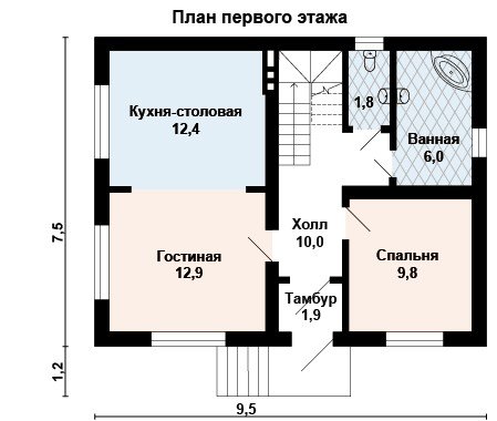 Дом 7 На 9 Двухэтажный Фото