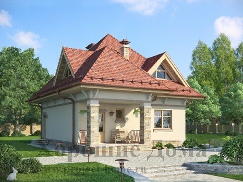 Проект дома из газобетона 123,8 кв. м с фигурной крышей