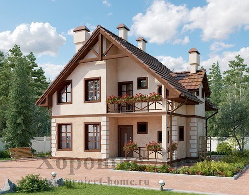 Проект дома 9 на 10 м из газобетона с чешском стиле