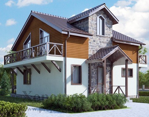 Двухэтажный дом в чешском стиле из газоблоков