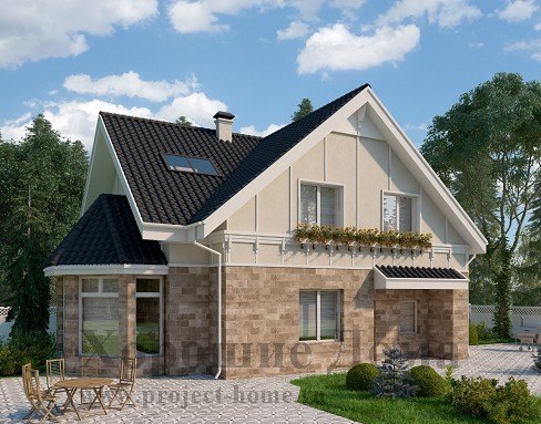 Дом асимметричной формы с многоскатной крышей, 190 кв.м.