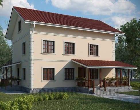 Трехэтажный дом а стиле английского классицизма, 9 x 12