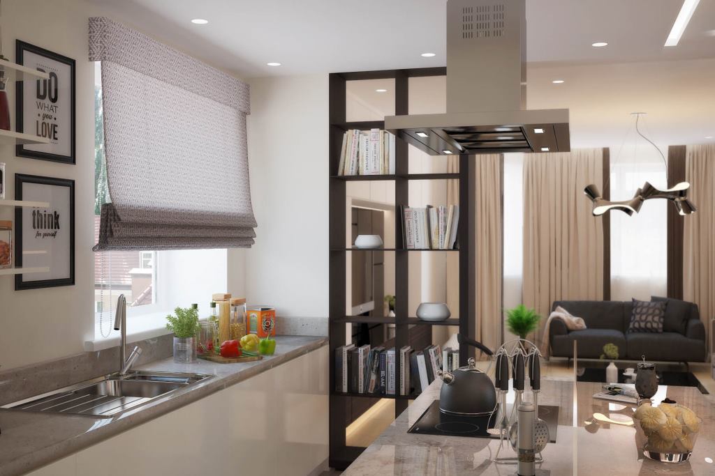 Дизайн интерьера кухни в коттедже